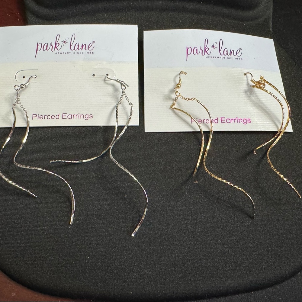 Park Lane /Two Pair - Twisted Silver and Twisted Gold Earrings. Fun to wear! - Picture 4 of 6